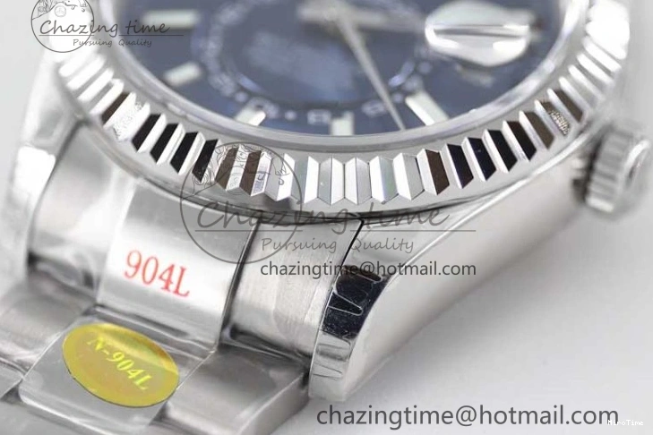 MiroTime 1222 FashionForward Sky-Dweller 326934 904L SS Noob 1:1 Best Edition Blue Dial on SS Bracelet Asian 23J to 2402